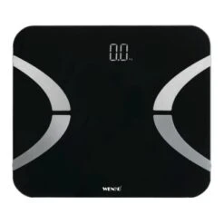 Wenko Analysewaage LEDBluetooth Glas 30 X 2.1 X 26 Cm Schwarz -Badezimmerbedarf Geschäft 02828 sb freisteller de 02