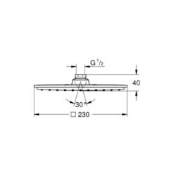 Grohe Kopfbrause Vitalio Rain Cube 230 Chrom -Badezimmerbedarf Geschäft 0 kopfbrause masszeichnung 1