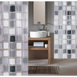 OBI Duschvorhang Mary 180 Cm X 200 Cm Anthrazit -Badezimmerbedarf Geschäft 113169 picture 1 1