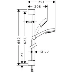 Hansgrohe Sanitop-Wingenroth Brauseset Crometta 100 Vario Weiß-Chrom -Badezimmerbedarf Geschäft 14 512511 2177 208314 sz 2