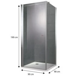 Schulte Duschkabine Drehtür Mit Seitenwand Youngline 190 Cm X 90 Cm -Badezimmerbedarf Geschäft 157915 1884 1