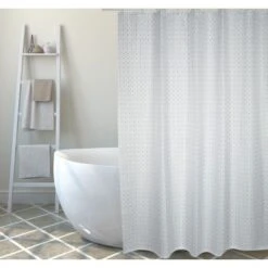 Duschvorhang Mozaik Polyester Schwarz 180 Cm X 200 Cm