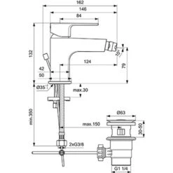 Ideal Standard Bidetarmatur Esla Chrom -Badezimmerbedarf Geschäft 188220 3049 2