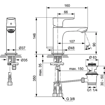 Ideal Standard Waschtischarmatur Connect Air Slim Chrom 10 Ideal Standard Waschtischarmatur Connect Air Slim Chrom – Bild 8