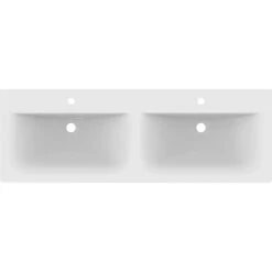 Ideal Standard Doppelwaschtisch Connect Air 134x46 Cm 2 Hahnlöcher M.Überl. Weiß -Badezimmerbedarf Geschäft 188541 3049 2