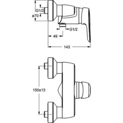 Ideal Standard Brausearmatur Ceramix Blue Aufputz Chrom -Badezimmerbedarf Geschäft 188664 3049 2