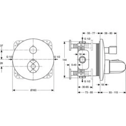 Ideal Standard Brausethermostat Ceratherm 100 Unterputz Chrom -Badezimmerbedarf Geschäft 188720 3049 3