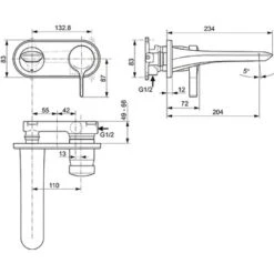 Ideal Standard Wand-Waschtischarmatur Melange Unterputz Chrom -Badezimmerbedarf Geschäft 188757 3049 4