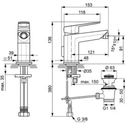 Ideal Standard Bidetarmatur Tonic II Chrom -Badezimmerbedarf Geschäft 188772 3049 6