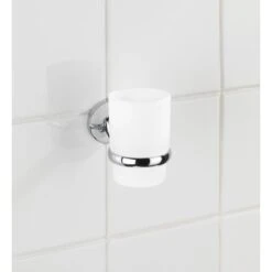 Wenko Zahnputzbecher Cuba Inkl. Halterung Chrom-Weiß -Badezimmerbedarf Geschäft 22167100 sb ambiente de 02