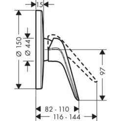 Hansgrohe Einhebel-Brausearmatur Novus Unterputz Chrom -Badezimmerbedarf Geschäft 249470 2744 2