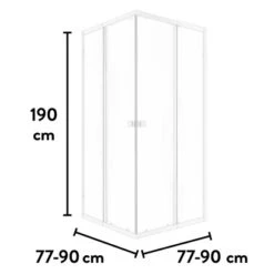 Baliv Duschkabine DUK-90.11E 77 Cm - 90 Cm Weiß -Badezimmerbedarf Geschäft 250312107713 VM01 190221 L