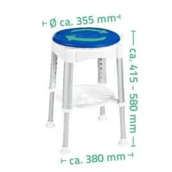 Ridder Badhocker Blau-Weiß Höhenverstellbar Rotierend -Badezimmerbedarf Geschäft 296130 4213 Hocker 8