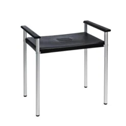 Ridder Badhocker Premium Schwarz Mit PU-Schaumstoff-Armlehnen