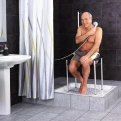 Ridder Badhocker Premium Schwarz Mit PU-Schaumstoff-Armlehnen -Badezimmerbedarf Geschäft 296144 4213 Hocker 3