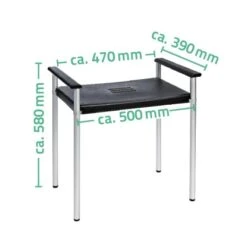 Ridder Badhocker Premium Schwarz Mit PU-Schaumstoff-Armlehnen -Badezimmerbedarf Geschäft 296144 4213 Hocker 5