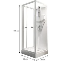 Schulte Komplettduschkabine Juist Mit Schiebetür Weiß 190x80x80 Cm -Badezimmerbedarf Geschäft 32020 2053 4060991009730 1 4