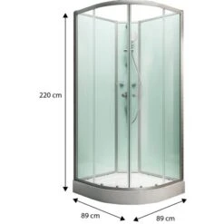 Schulte Komplettduschkabine Kreta II Alu-Natur Hellgrün 89x89x202 Cm -Badezimmerbedarf Geschäft 32020 2053 4060991009747 1 2