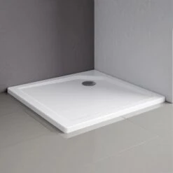 Schulte ExpressPlus Duschwanne Quadrat Extraflach Alpinweiß 90 X 90 Cm