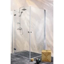 Sanotechnik Drehtür Brava 65 Cm X 195 Cm Klarglas -Badezimmerbedarf Geschäft 338 4633 BeispielEcklsung1