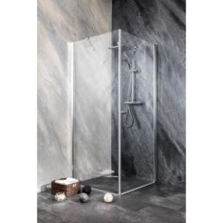 Sanotechnik Drehtür Brava 65 Cm X 195 Cm Klarglas -Badezimmerbedarf Geschäft 338 4633 BeispielEcklsung2