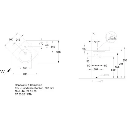 Geberit Renova Compact Eckwaschbecken 69,5 Cm Hl & ÜlKeraTect 4 Geberit Renova Compact Eckwaschbecken 69,5 Cm Hl & ÜlKeraTect – Bild 2