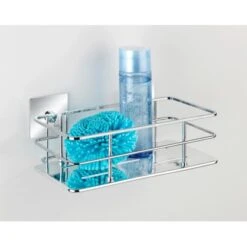 Wenko Turbo-Loc Edelstahl Wandablage Quadro Edelstahl 24 X 10 X 14.5 Cm, Chrom -Badezimmerbedarf Geschäft 38269350 sb ambiente de 01