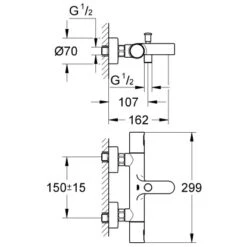 Grohe QuickFix Thermostat Precision Joy Für Wanne Chrom -Badezimmerbedarf Geschäft 388354 3711 2