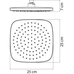 AquaSu Kopfbrause Olivia Eckig 25 X 25 Cm Chrom 7 AquaSu Kopfbrause Olivia Eckig 25 X 25 Cm Chrom -Badezimmerbedarf Geschäft 4006596722773 722773 47
