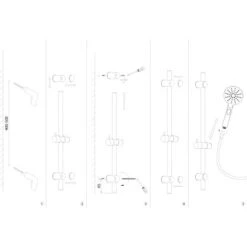 AquaSu Duschstangen-Set Acana Mit Handbrause Und Schlauch Schwarz -Badezimmerbedarf Geschäft 4006596722889 722889 87