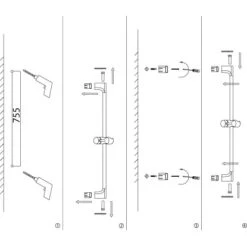 AquaSu Duschstange Labori Zum Bohren 80 Cm Chrom -Badezimmerbedarf Geschäft 4006596723145 723145 87