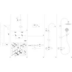AquaSu Duschsystem Oblivio Mit Thermostat-Armatur 3 Strahlarten Chrom -Badezimmerbedarf Geschäft 4006596723442 723442 87