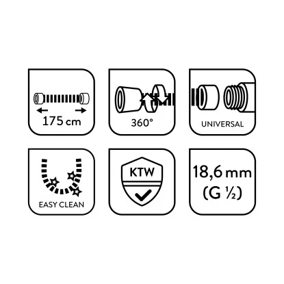 Baliv Brauseschlauch BSL-175.41 Für Handbrausen 175 Cm Weiß 4 Baliv Brauseschlauch BSL-175.41 Für Handbrausen 175 Cm Weiß – Bild 2