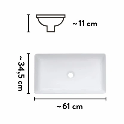 Baliv Aufsatzwaschbecken WBA-7090 61 Cm X 34,5 Cm 7 Baliv Aufsatzwaschbecken WBA-7090 61 Cm X 34,5 Cm – Bild 5