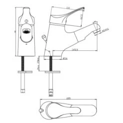 Waschbeckenarmatur Mit Haarbrause Attica -Badezimmerbedarf Geschäft 4008431221502 Zeichnung