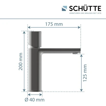 Schütte Waschtischarmatur New York Graphit Matt 8 Schütte Waschtischarmatur New York Graphit Matt – Bild 6