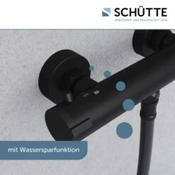 Schütte Thermostat Duscharmatur London Schwarz Matt -Badezimmerbedarf Geschäft 4008431524665 2759 3