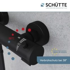Schütte Thermostat Duscharmatur London Schwarz Matt -Badezimmerbedarf Geschäft 4008431524665 2759 4