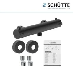 Schütte Thermostat Duscharmatur London Schwarz Matt -Badezimmerbedarf Geschäft 4008431524665 2759 5