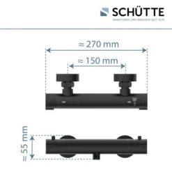 Schütte Thermostat Duscharmatur London Schwarz Matt -Badezimmerbedarf Geschäft 4008431524665 2759 6