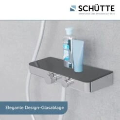 Schütte Thermostat-Duscharmatur Ocean Mit Ablage Chrom-Anthrazit -Badezimmerbedarf Geschäft 4008431605364 2759 4