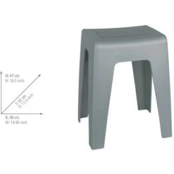 Wenko Badhocker Kumba Aus Kunststoff 47 Cm X 38 Cm X 32 Cm Grau -Badezimmerbedarf Geschäft 4008838234273 1068 VM 06