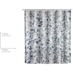 Wenko Duschvorhang Terrazzo Polyester 180 Cm X 200 Cm Waschbar -Badezimmerbedarf Geschäft 4008838289419 1068 02