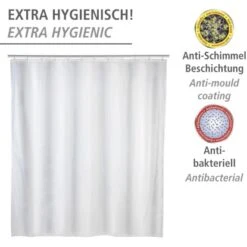 Wenko Anti-Schimmel Duschvorhang Uni Polyester 120 Cm X 200 Cm Weiß -Badezimmerbedarf Geschäft 4008838298046 1068 04