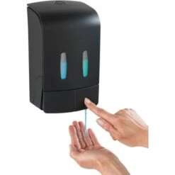 Wenko Desinfektionsmittel- Und Seifenspender Tartas 2-Kammer Schwarz -Badezimmerbedarf Geschäft 4008838312292 1068 4