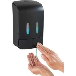 Wenko Desinfektionsmittel- Und Seifenspender Tartas 2-Kammer Schwarz -Badezimmerbedarf Geschäft 4008838312292 1068 5