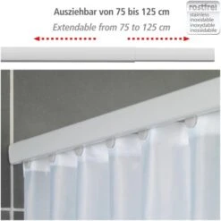 Wenko Teleskop-Duschvorhangschiene Era 75 Cm - 125 Cm Weiß -Badezimmerbedarf Geschäft 4008838313299 1068 03