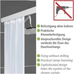 Wenko Teleskop-Duschvorhangschiene Era 75 Cm - 125 Cm Weiß -Badezimmerbedarf Geschäft 4008838313299 1068 04