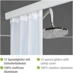 Wenko Teleskop-Duschvorhangschiene Era 75 Cm - 125 Cm Weiß -Badezimmerbedarf Geschäft 4008838313299 1068 05