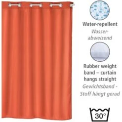 Wenko Duschvorhang Comfort Flex Terracotta Polyester 180 Cm X 200 Cm Waschbar -Badezimmerbedarf Geschäft 4008838351451 1068 03
